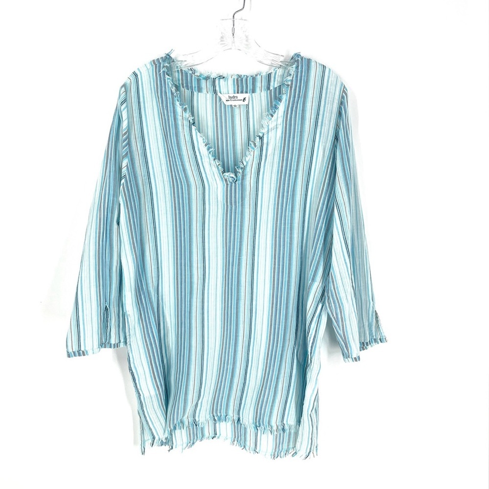 Hydra Boho Women’s Frayed Tunic Top Size S Oversized